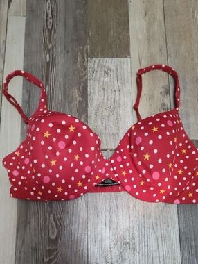5/$25 SALE Victoria's Secret Red Polka Dot & Star Size 36C Underwire Bra
